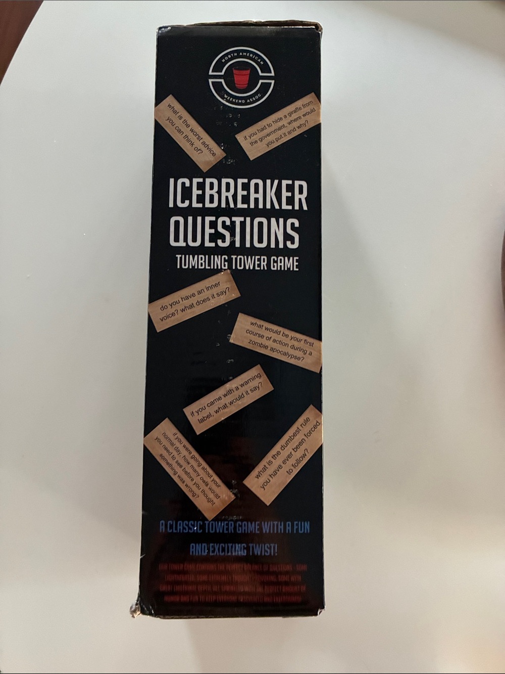 Icebreaker Questions Tumbling Tower Game -